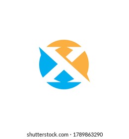 X Letter Logo Template vector icon illustration design