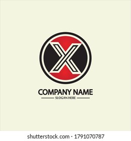 Diseño de icono de la plantilla de logotipo de carta X