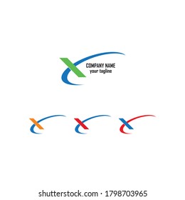 Diseño de icono vectorial de plantilla de logotipo de carta X
