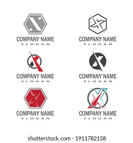 X Letter Logo Template vector icon illustration design