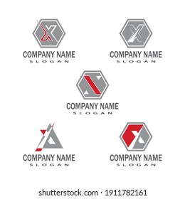 X Letter Logo Template vector icon illustration design