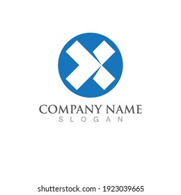 X Letter Logo Template vector icon illustration design