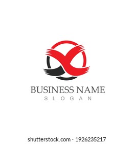 X Letter Logo Template vector icon illustration design