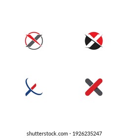 X Letter Logo Template vector icon illustration design