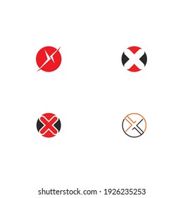X Letter Logo Template vector icon illustration design