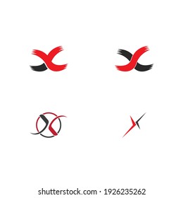 X Letter Logo Template vector icon illustration design