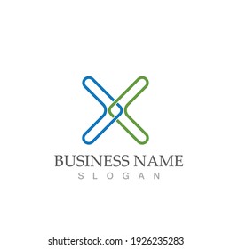 X Letter Logo Template vector icon illustration design