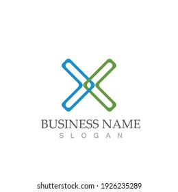 X Letter Logo Template vector icon illustration design