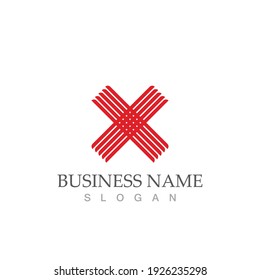 X Letter Logo Template vector icon illustration design