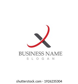 X Letter Logo Template vector icon illustration design