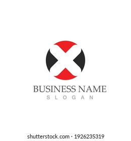 X Letter Logo Template vector icon illustration design
