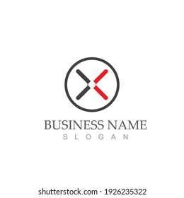X Letter Logo Template vector icon illustration design