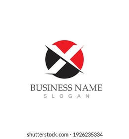 X Letter Logo Template vector icon illustration design