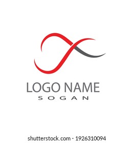 X Letter Logo Template vector icon illustration design