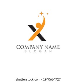 X Letter Logo Template vector icon illustration design