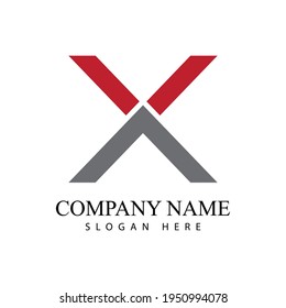 Diseño de icono de la plantilla de logotipo de carta X