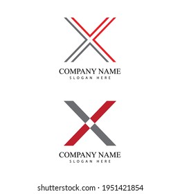X Letter Logo Template vector icon illustration design