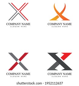 X Letter Logo Template vector icon illustration design