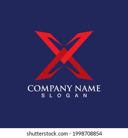 X Letter Logo Template vector icon illustration design