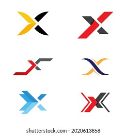 X Letter Logo Template vector icon illustration design