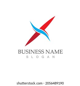 X Letter Logo Template vector icon illustration design