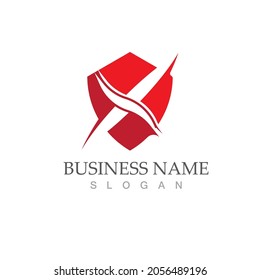 X Letter Logo Template vector icon illustration design