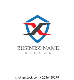 X Letter Logo Template vector icon illustration design