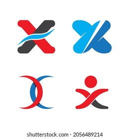 X Letter Logo Template vector icon illustration design