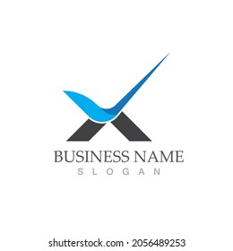 X Letter Logo Template vector icon illustration design