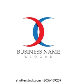 X Letter Logo Template vector icon illustration design