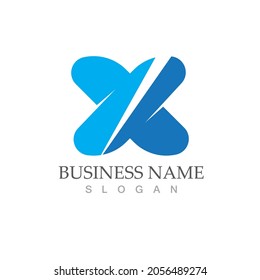 X Letter Logo Template vector icon illustration design