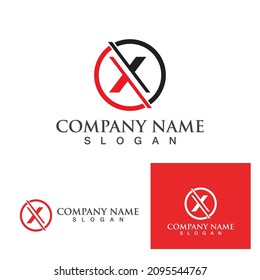X Letter Logo Template vector icon illustration design