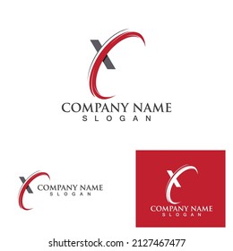 X Letter Logo Template vector icon design
