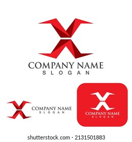 X Letter Logo Template vector icon illustration design