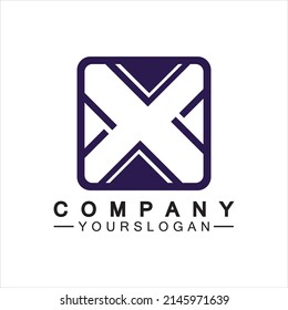 Diseño de icono de la plantilla de logotipo de carta X