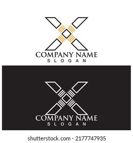 X Letter Logo Template vector icon illustration design