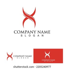 X Letter Logo Template vector icon illustration design