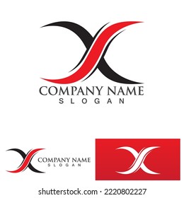 X Letter Logo Template vector icon illustration design
