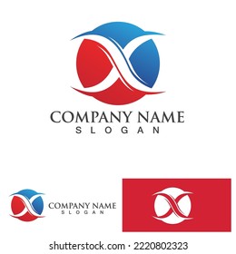 X Letter Logo Template vector icon illustration design