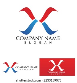 X Letter Logo Template vector icon illustration design