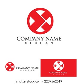 X Letter Logo Template vector icon illustration design