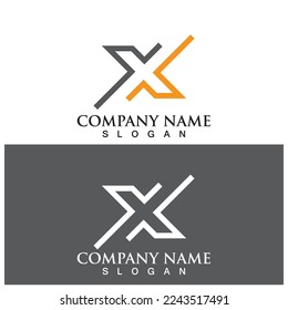 X Letter Logo Template vector icon illustration design