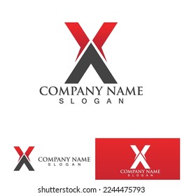 X Letter Logo Template vector icon illustration design