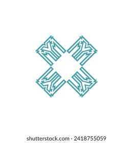Diseño de icono vectorial de plantilla de logotipo de carta X