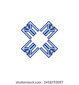 Diseño de icono vectorial de plantilla de logotipo de carta X