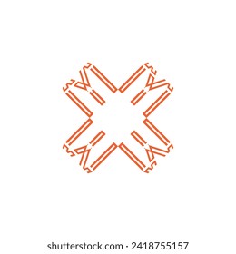 Vector de plantilla de logotipo de carta X