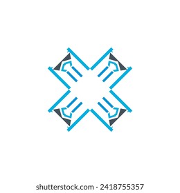 Vector de plantilla de logotipo de carta X