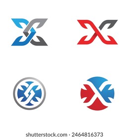 X Letter Logo Template vector icon illustration design