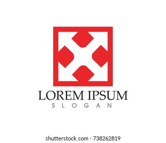 X Letter Logo Template vector icon design
