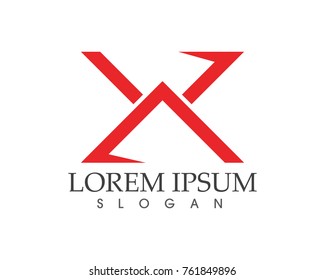 X Letter Logo Template vector icon design
